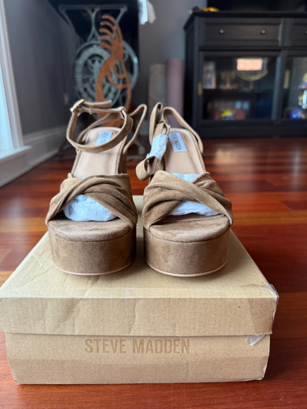 Steve Madden Caelan Suede Block Heel Platform Sandals - Picture 6 of 6